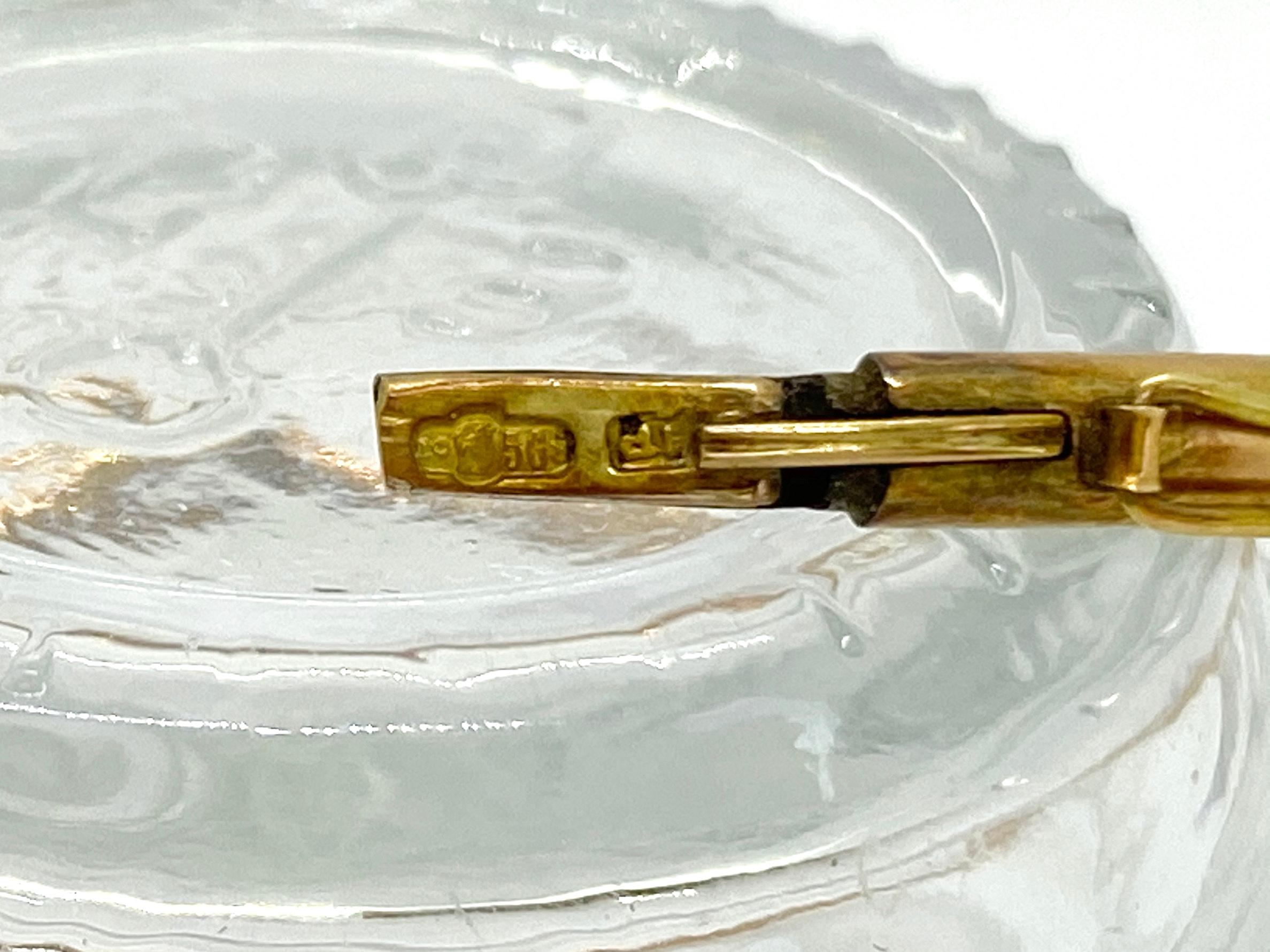 Russian Empire 14 Karat Yellow Gold Russia Bracelet For Sale