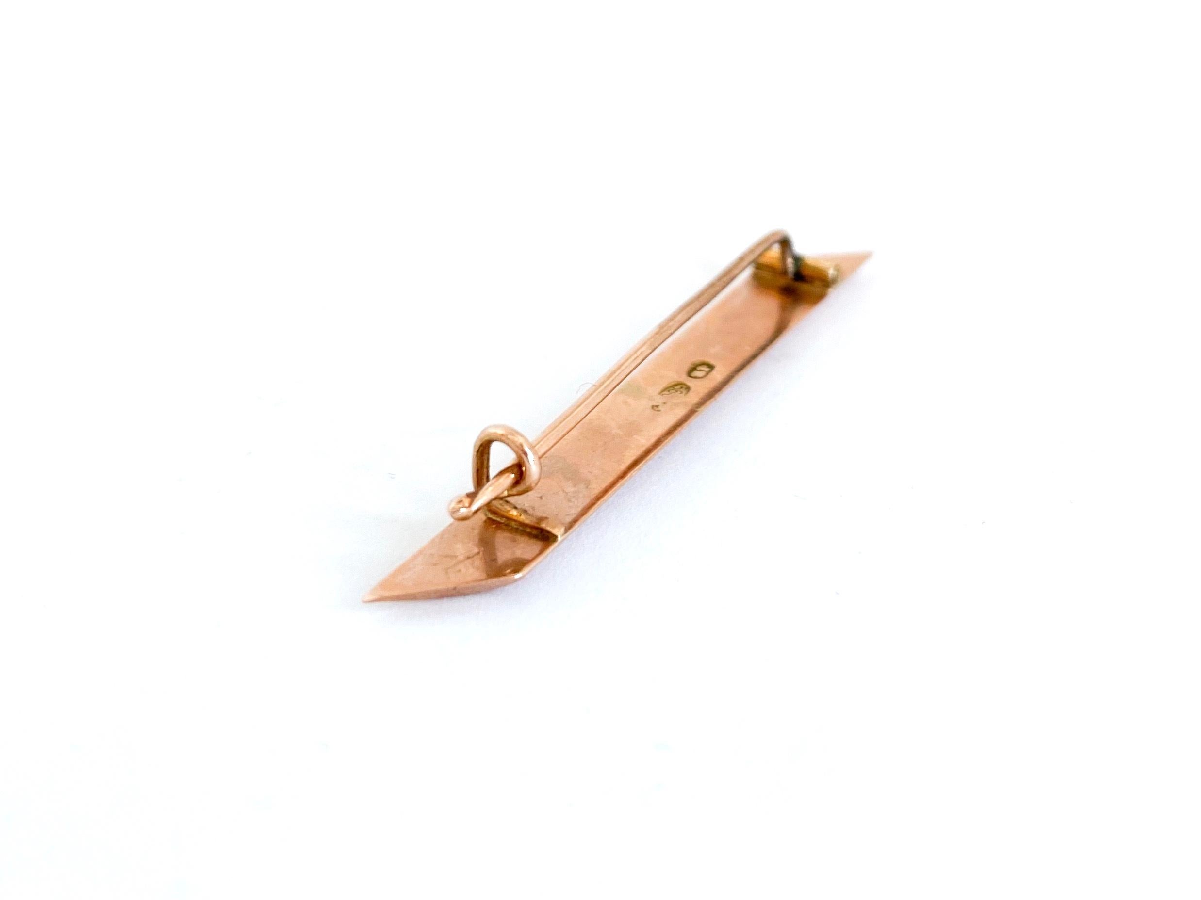 14 Karat Yellow Gold Russia Modern Style Brooch For Sale 1