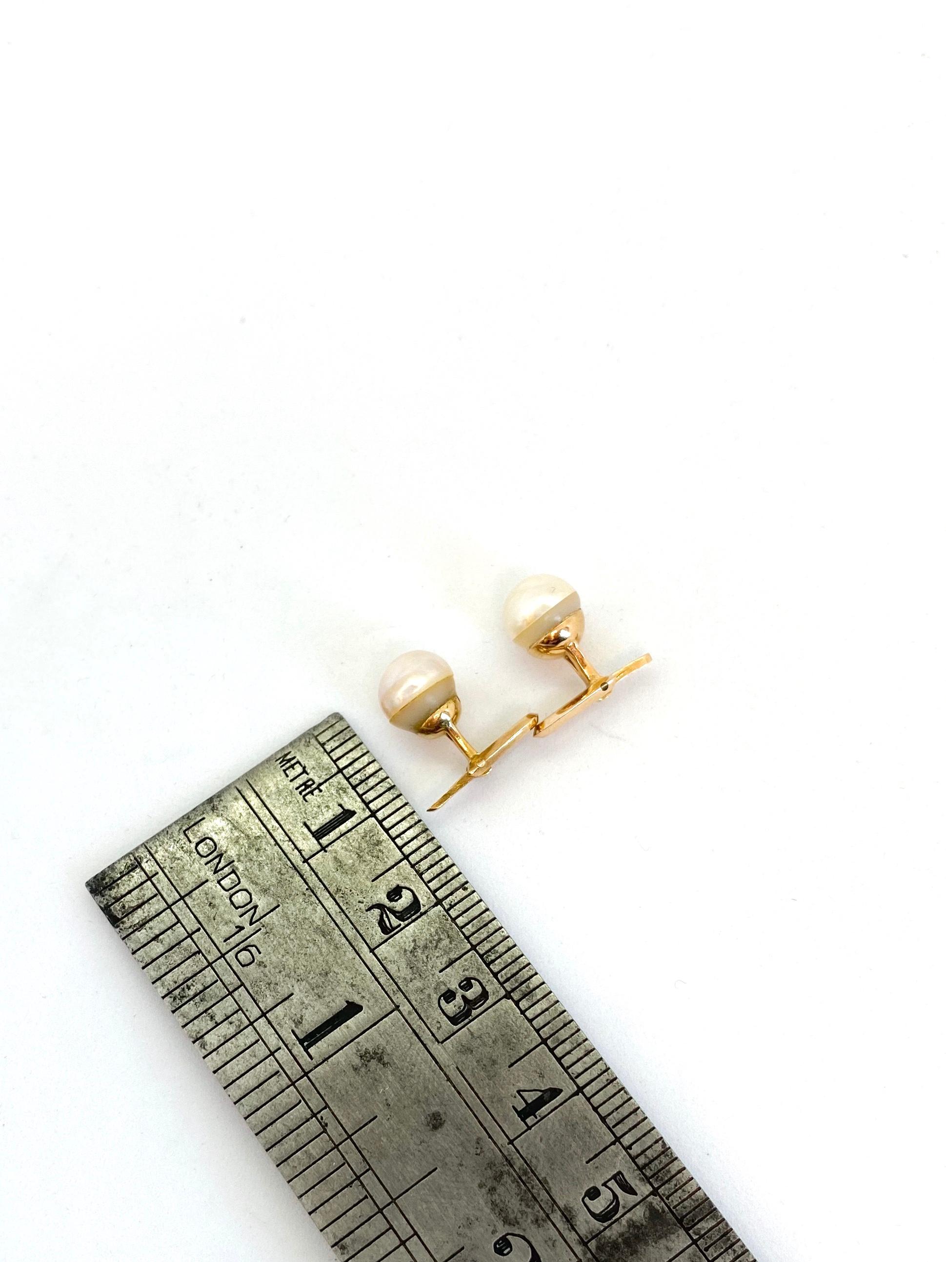 14 Karat Gelbgold Russland Perlenhemd-Knöpfe im Angebot 1