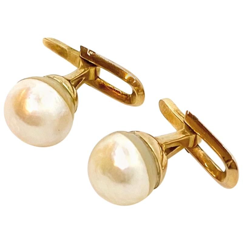 14 Karat Yellow Gold Russia Pearl Shirt Buttons