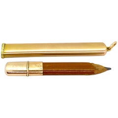14 Karat Yellow Gold Russia Pencil Case Pendant