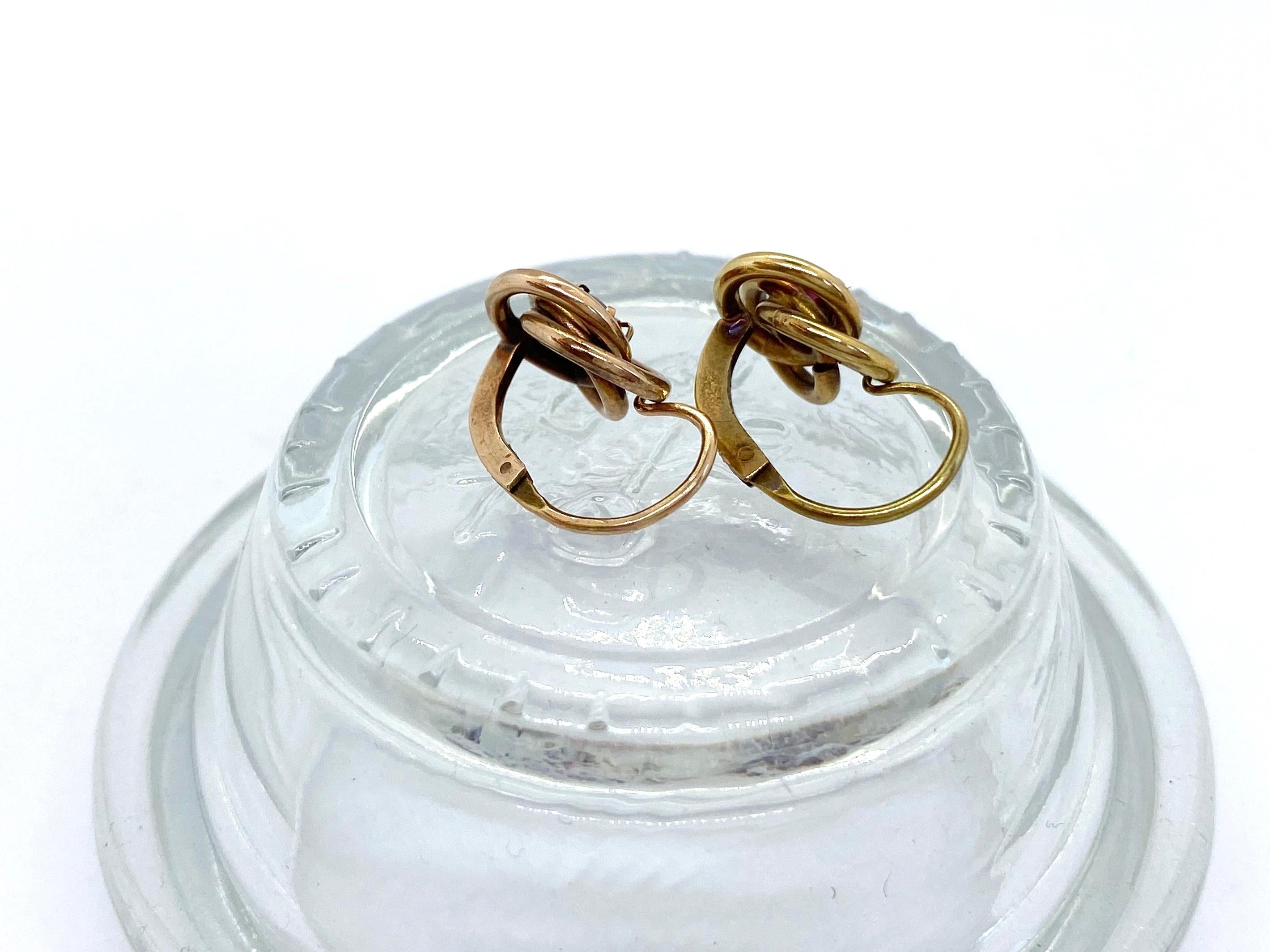 14 Karat Yellow Gold Russia Earrings In Good Condition In Orimattila, FI