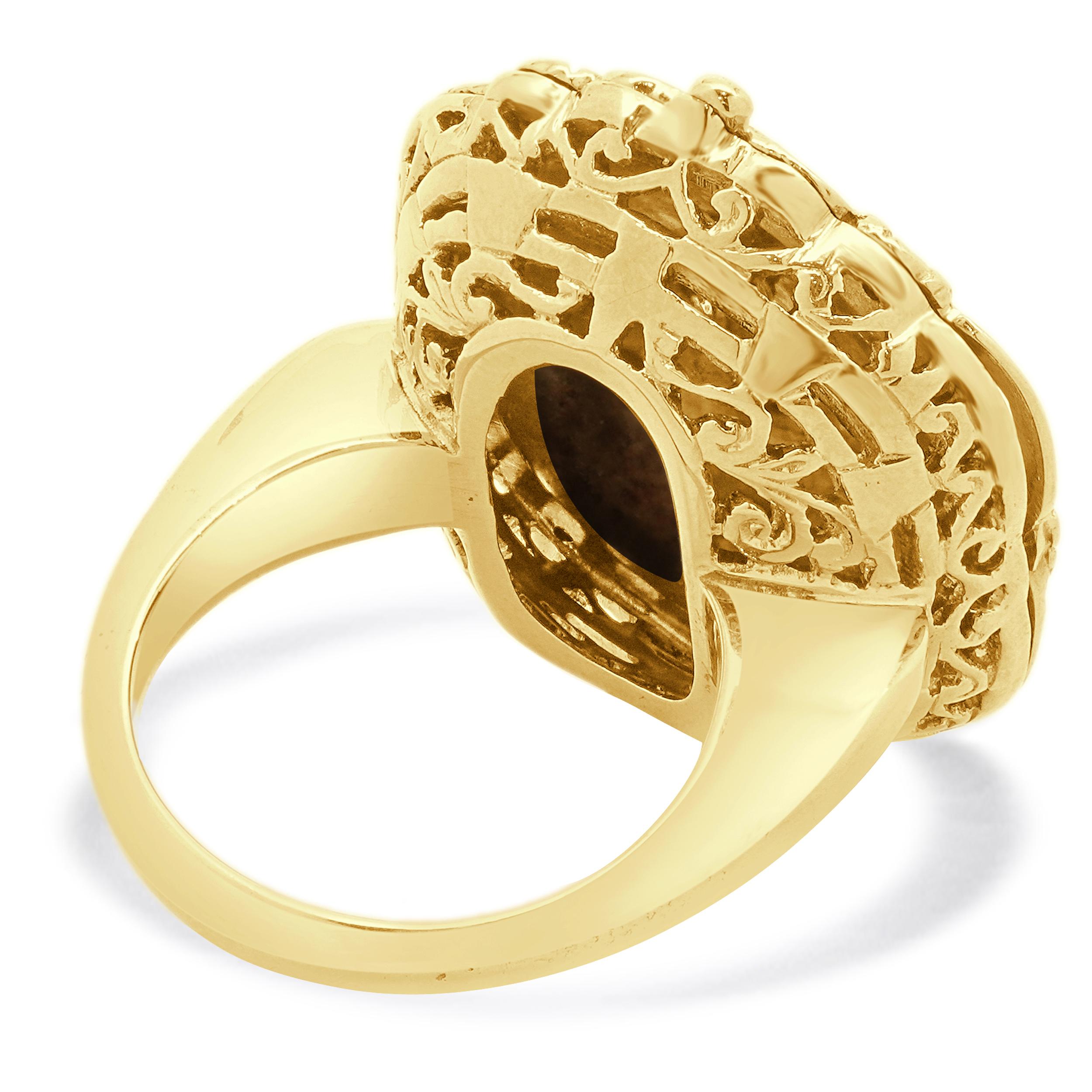 Bague en or jaune 14 carats, diamant et émail, aigle impérial russe Excellent état - En vente à Scottsdale, AZ