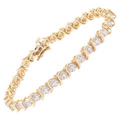 14 Karat Yellow Gold S Link Tennis Bracelet