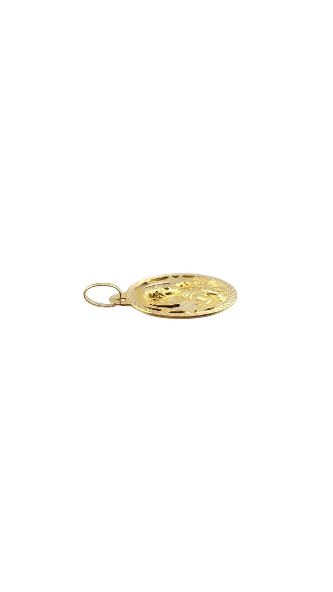 14 Karat Yellow Gold Sacred Heart Of Jesus and Blessed Mother Pendant #22236 in vendita 1