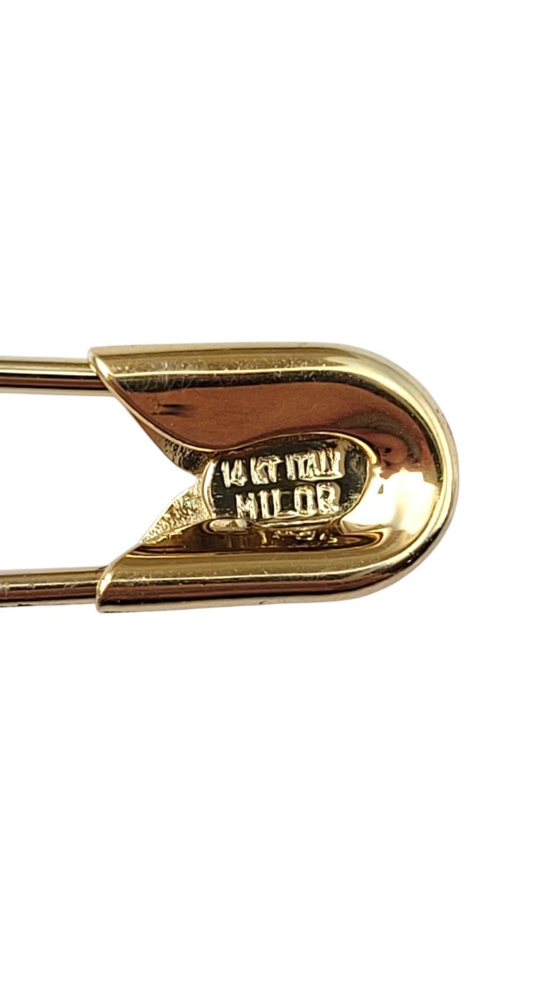 14 Karat Yellow Gold Safety Pin with Angel Charm #20729 For Sale 2