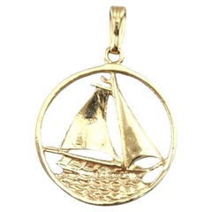 14 Karat Yellow Gold Sailboat Charm #21271