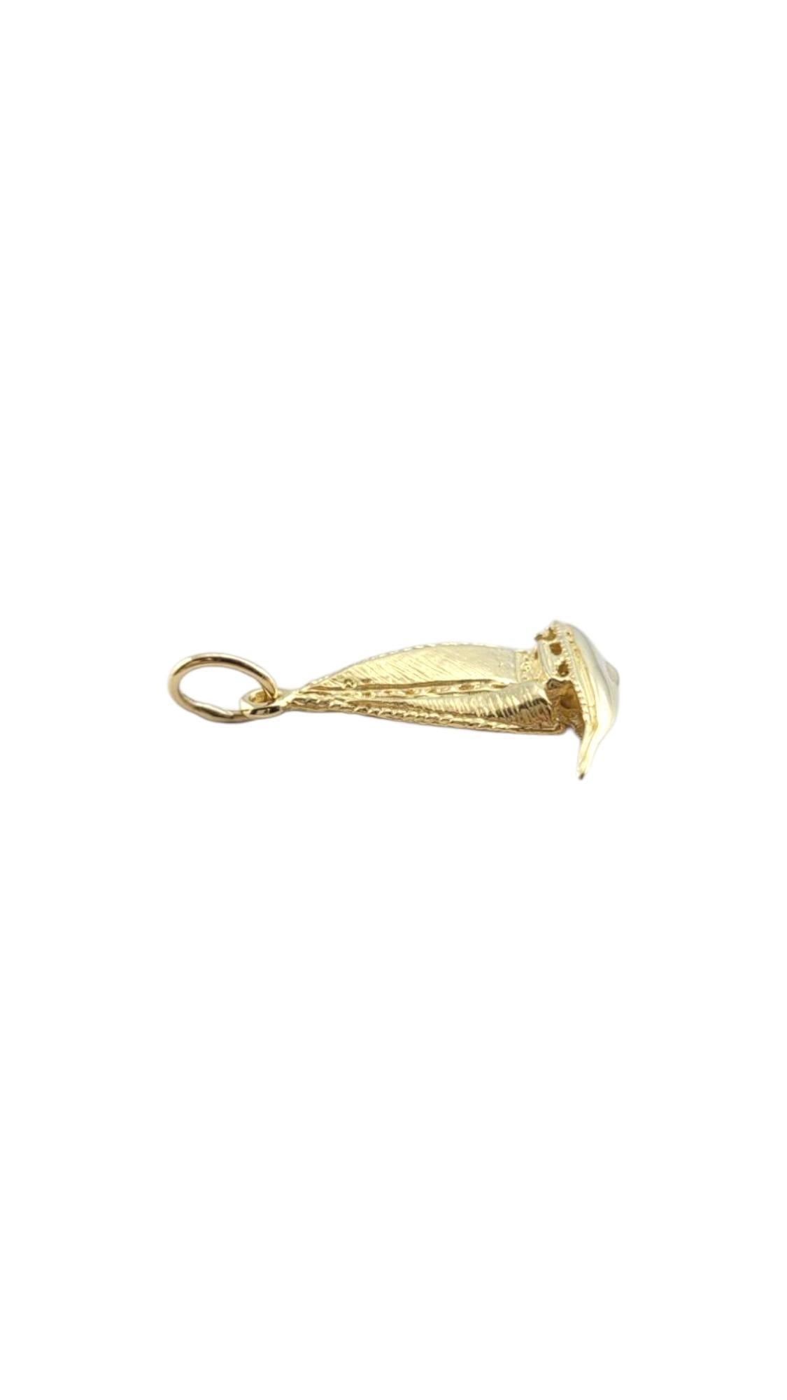Pendentif voilier en or jaune 14 carats #22255 en vente 2