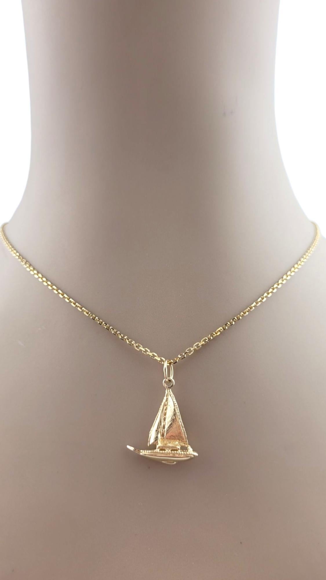 Pendentif voilier en or jaune 14 carats #22255 en vente 5