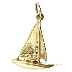 Pendentif voilier en or jaune 14 carats #22255