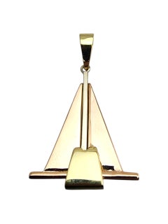Pendentif voilier en or jaune 14 carats #23590