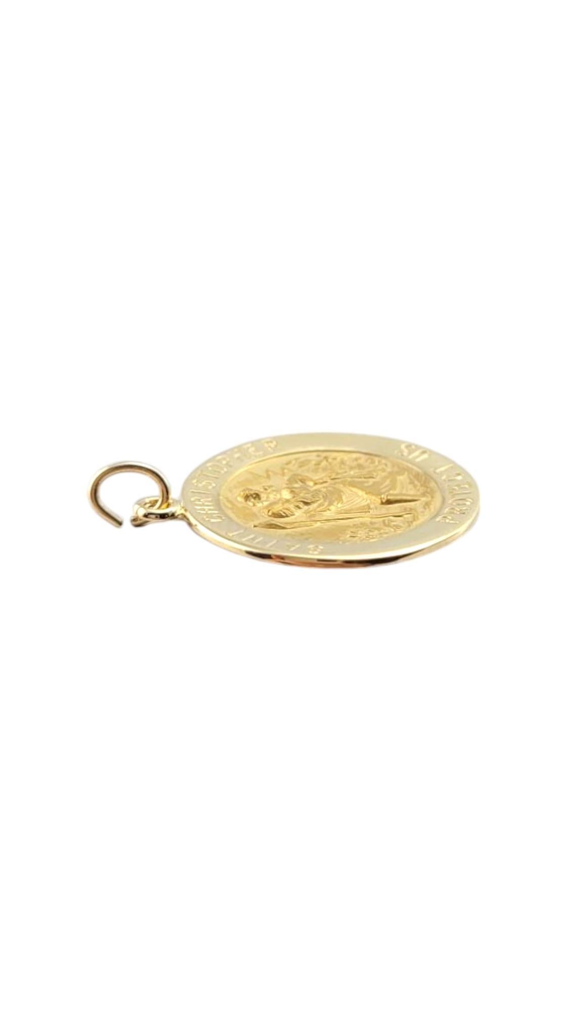 Pendentif Saint Christopher en or jaune 14 carats #21276 en vente 2