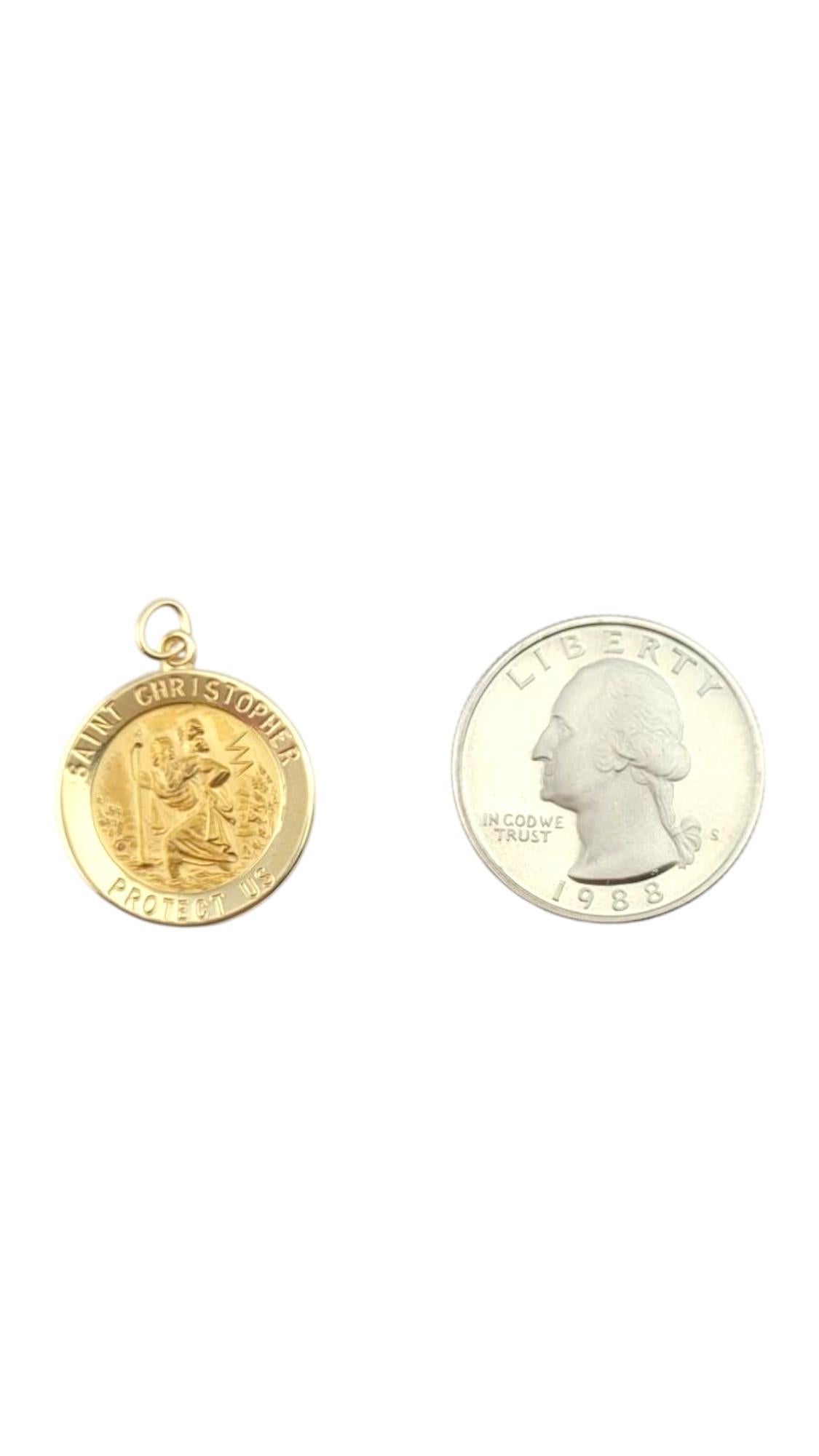 Pendentif Saint Christopher en or jaune 14 carats #21276 en vente 3