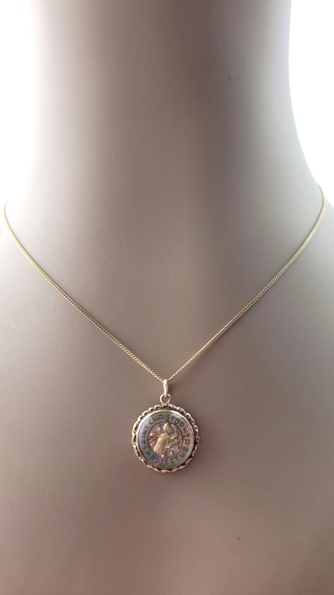 Ciondolo Saint Christopher in oro giallo 14 carati #21313 in vendita 4