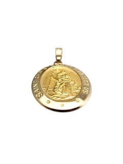 Pendentif Saint-Christophe en or jaune 14 carats #23688