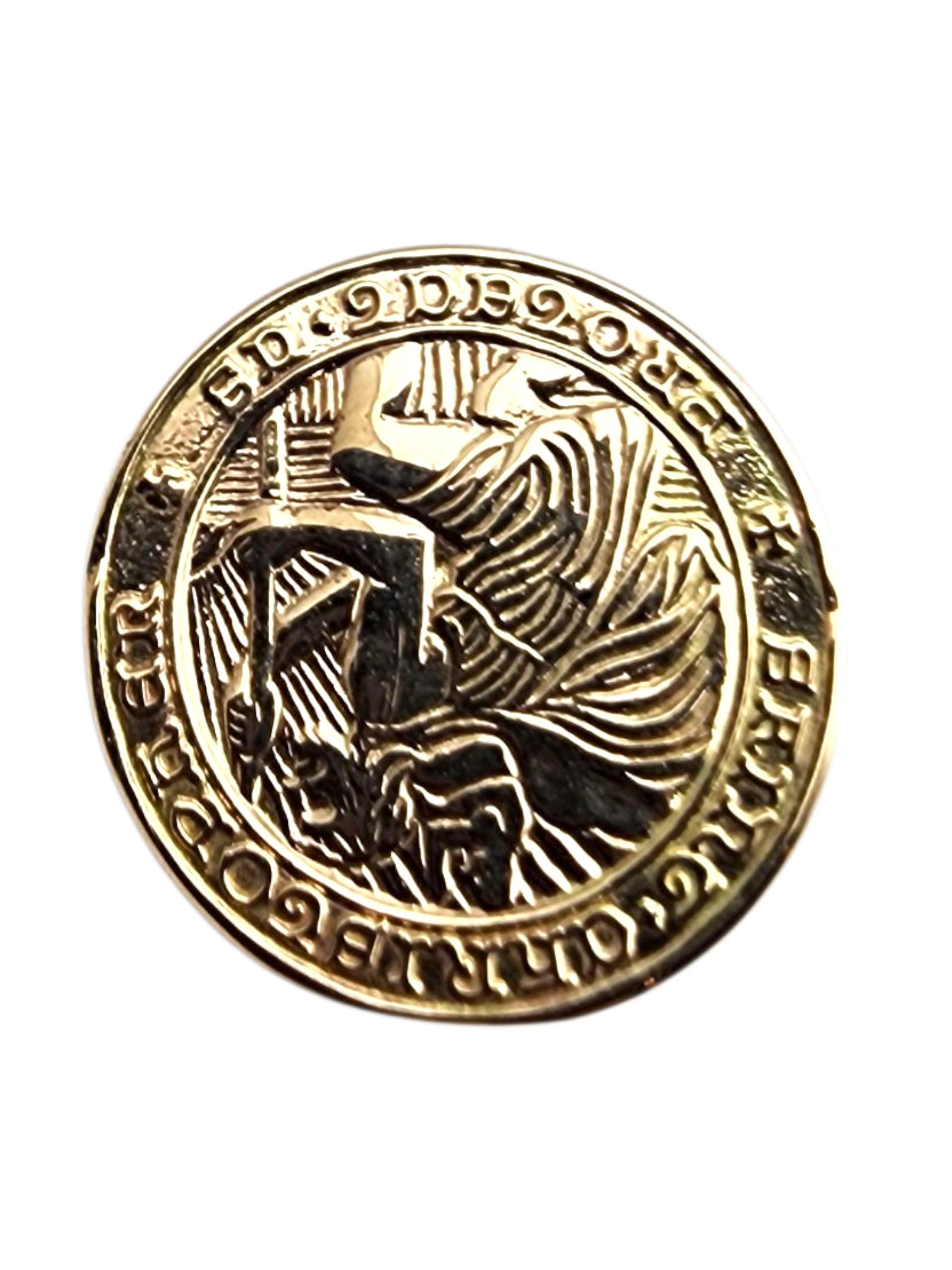 Pendentif Saint-Christophe en or jaune 14 carats #23919 Bon état - En vente à Washington Depot, CT