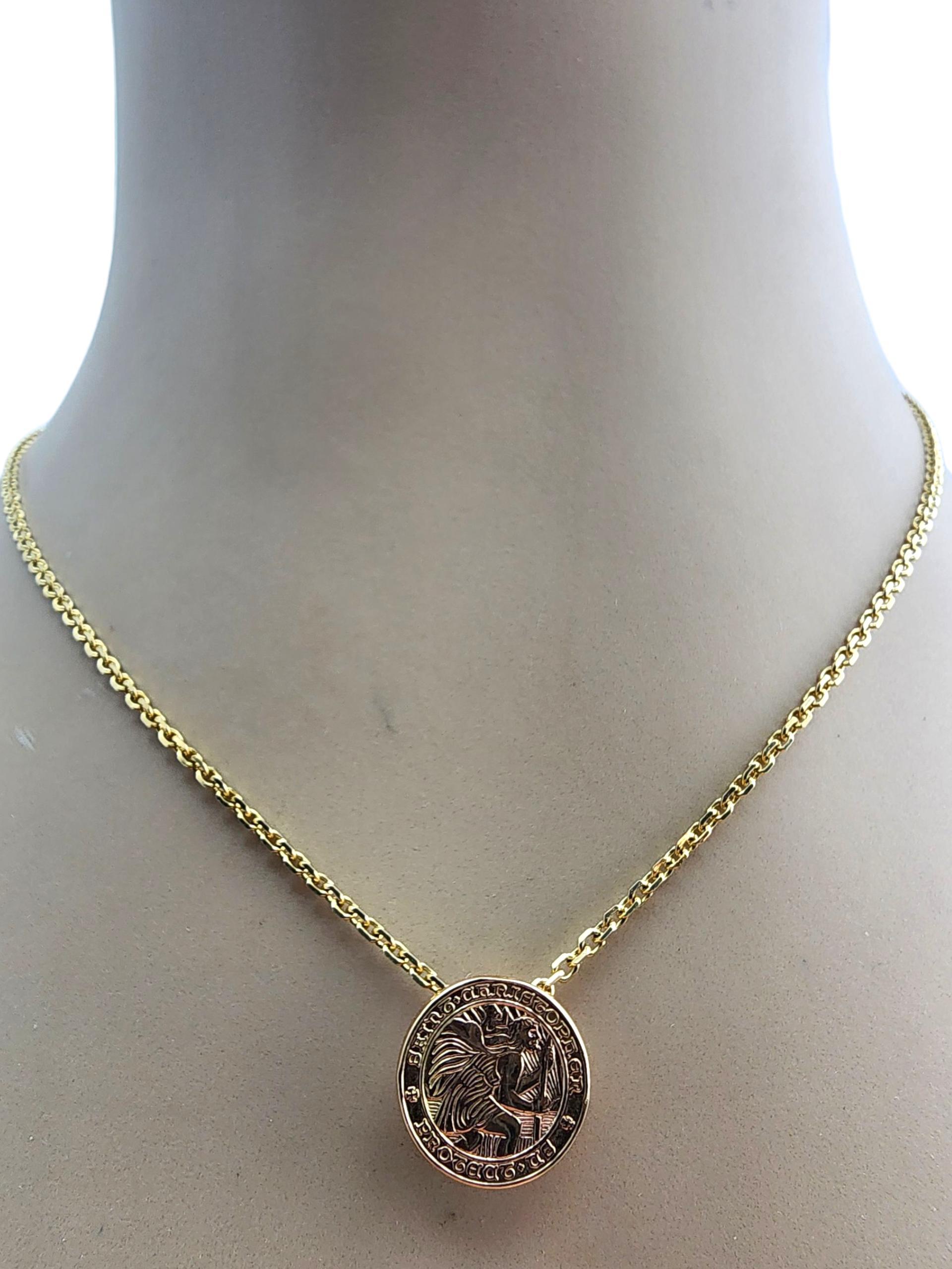 Pendentif Saint-Christophe en or jaune 14 carats #23919 en vente 3