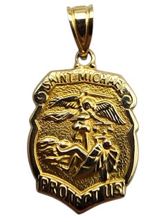 14 Karat Yellow Gold Saint Michael Pendant #23684