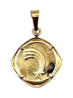 14 Karat Yellow Gold Saint Raphael Shooting Star Pendant #19993