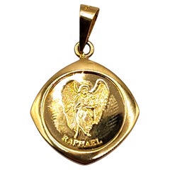 14 Karat Yellow Gold Saint Raphael Shooting Star Pendant #19993
