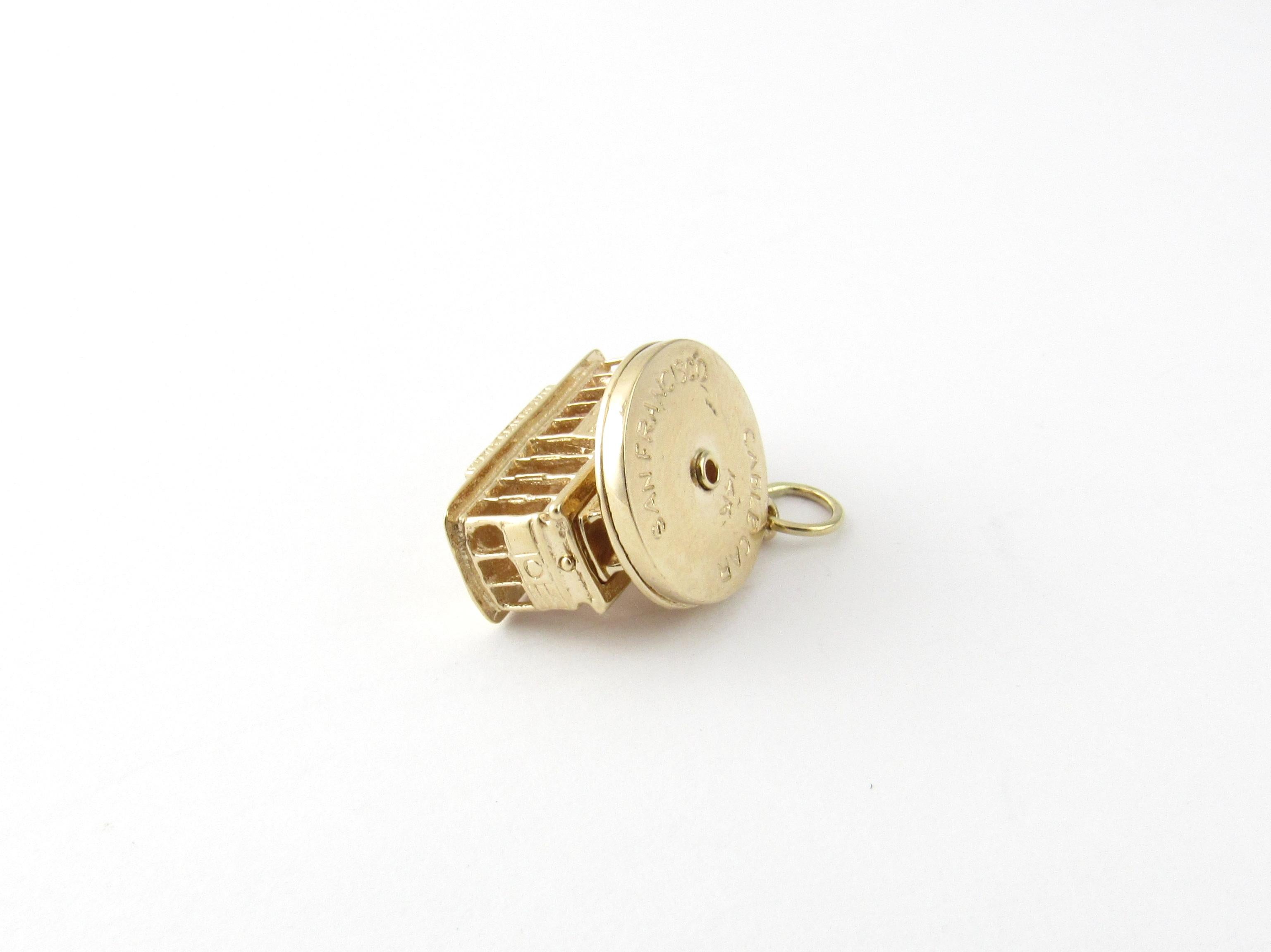 14 Karat Yellow Gold San Francisco Cable Car Charm For Sale 2