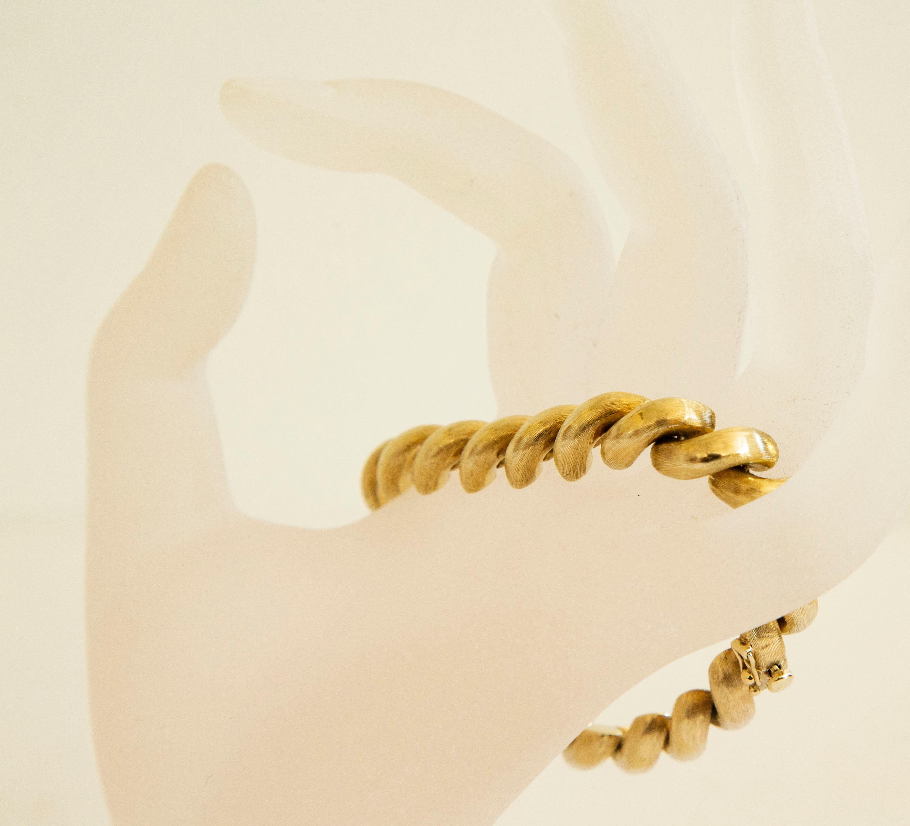 Bracelet à maillons en or jaune 14 carats et macaroni de San Marco Bon état - En vente à Arnhem, NL