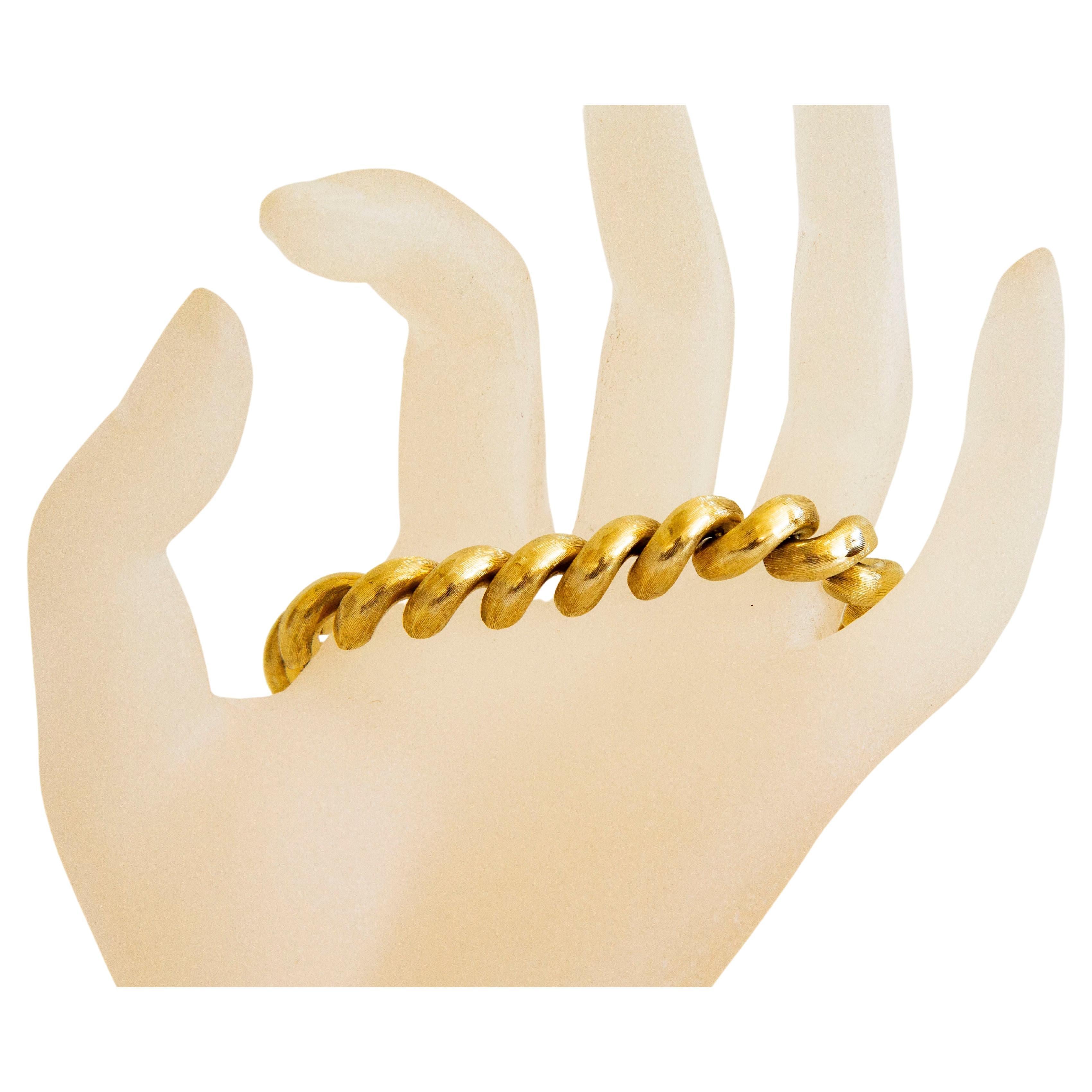 14 Karat Yellow Gold San Marco Macaroni Link Bracelet For Sale