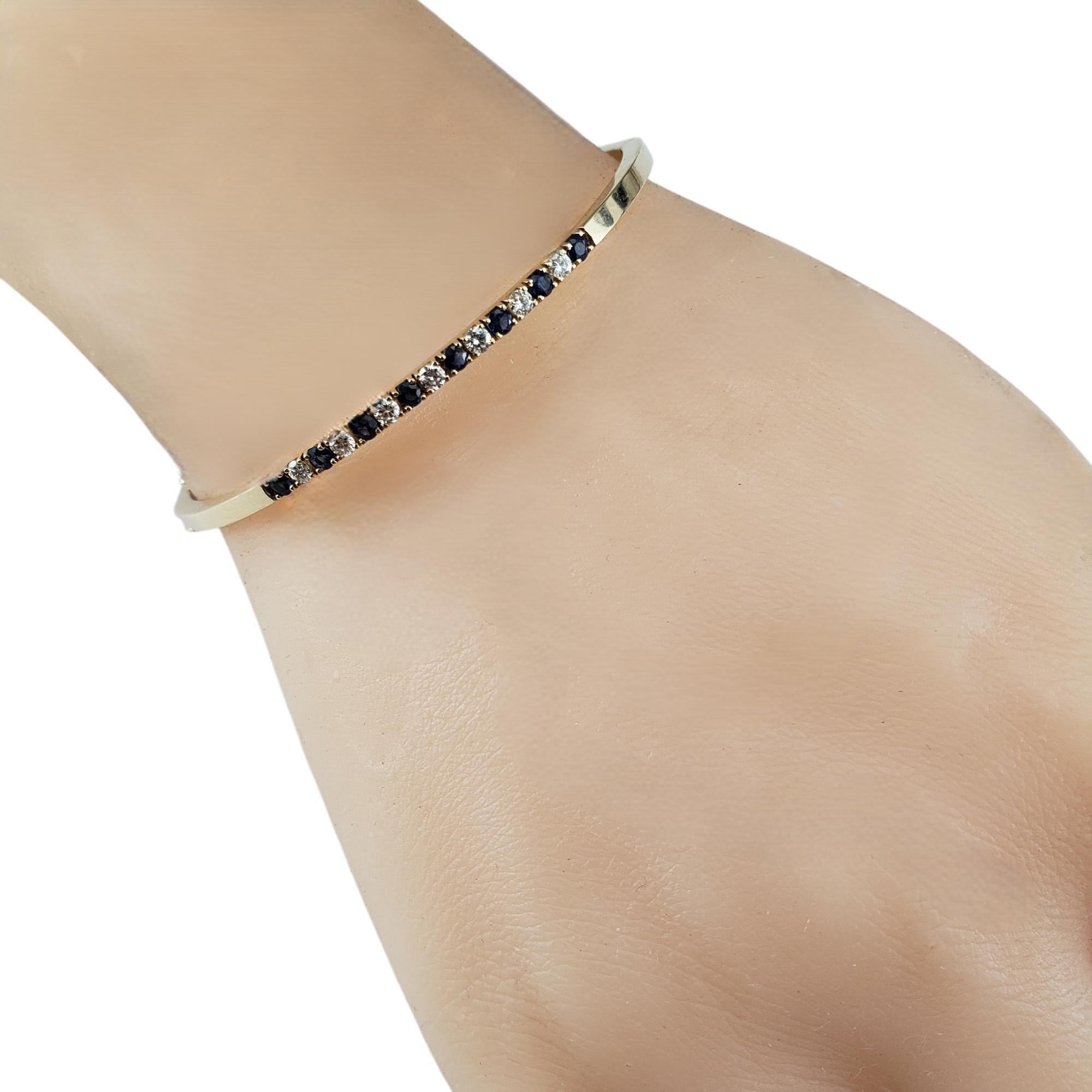 14 Karat Yellow Gold Sapphire and Diamond Bangle Bracelet #19853 For Sale 1