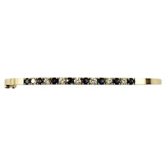 Brazalete de oro amarillo de 14 quilates con zafiro y diamantes #19853