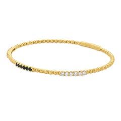 14 Karat Yellow Gold Sapphire and Diamond Bangle Bracelet