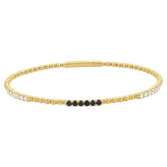 14 Karat Yellow Gold Sapphire and Diamond Bangle Bracelet