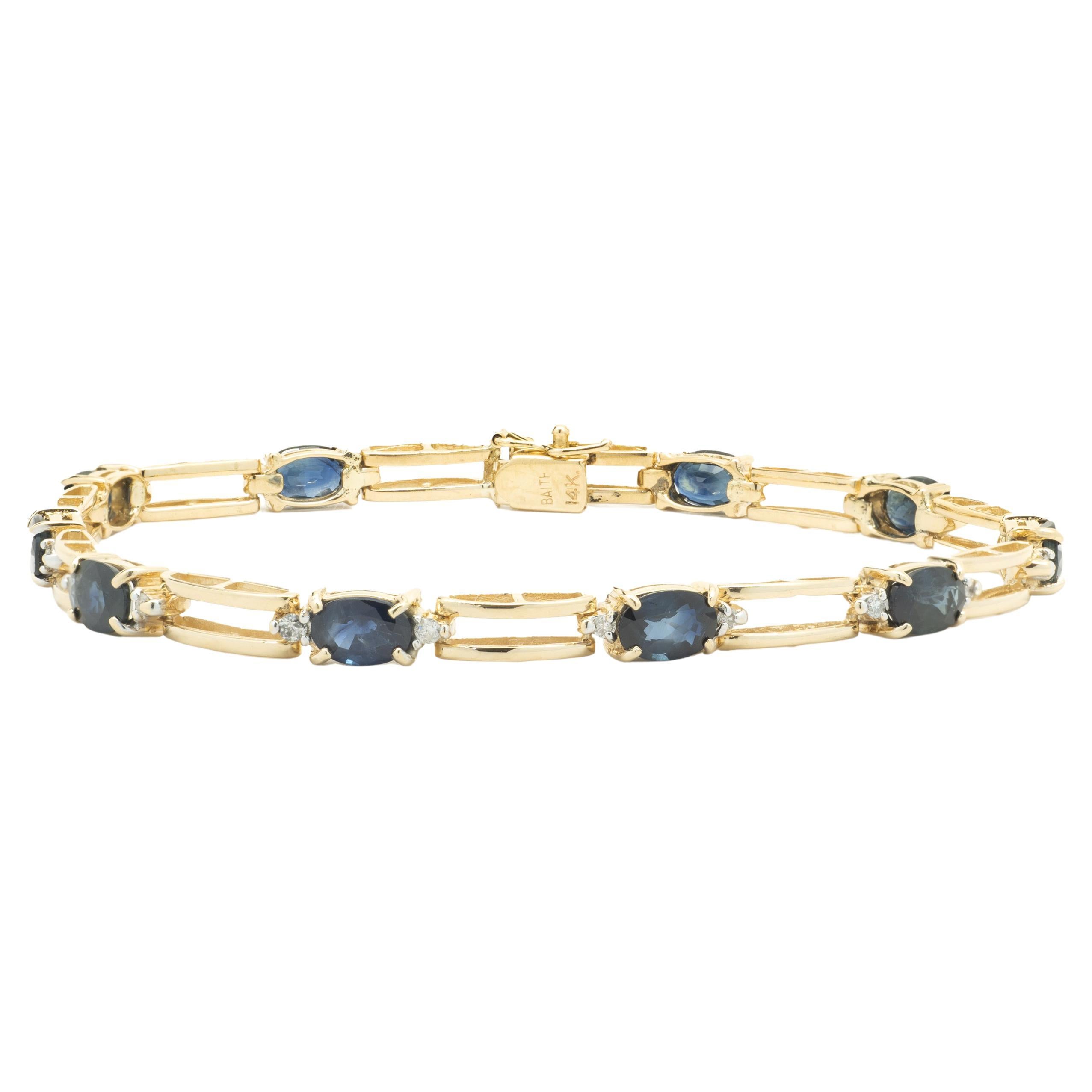 Yellow Sapphire and Diamond Link Bracelet For Sale at 1stDibs