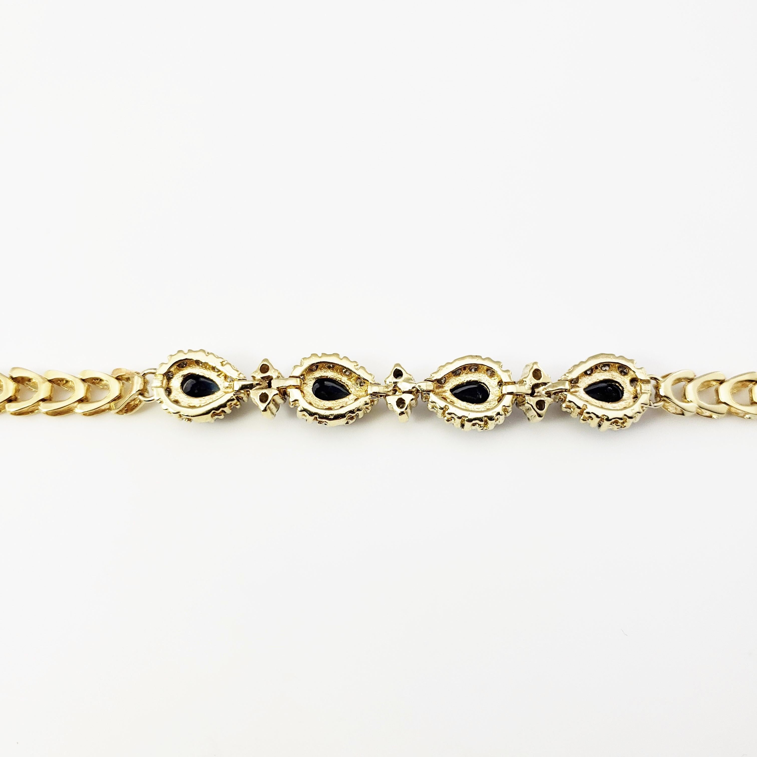 14 Karat Yellow Gold Sapphire and Diamond Bracelet In Good Condition In Washington Depot, CT
