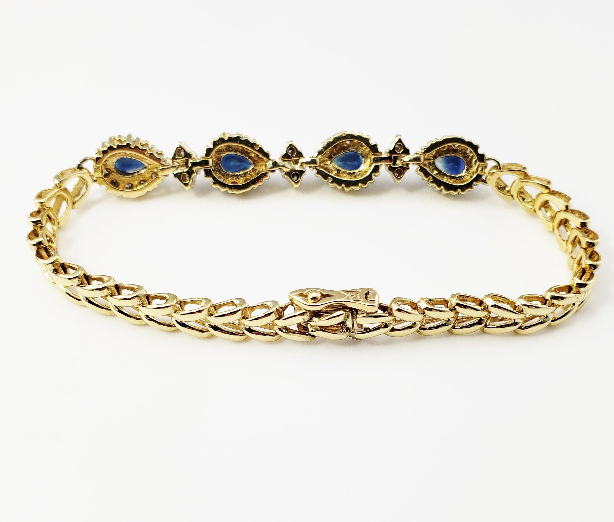 Women's 14 Karat Yellow Gold Sapphire and Diamond Bracelet