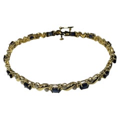 14 Karat Yellow Gold Sapphire and Diamond Bracelet