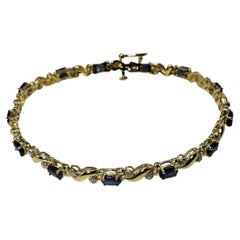 14 Karat Gelbgold Armband mit Saphiren und Diamanten