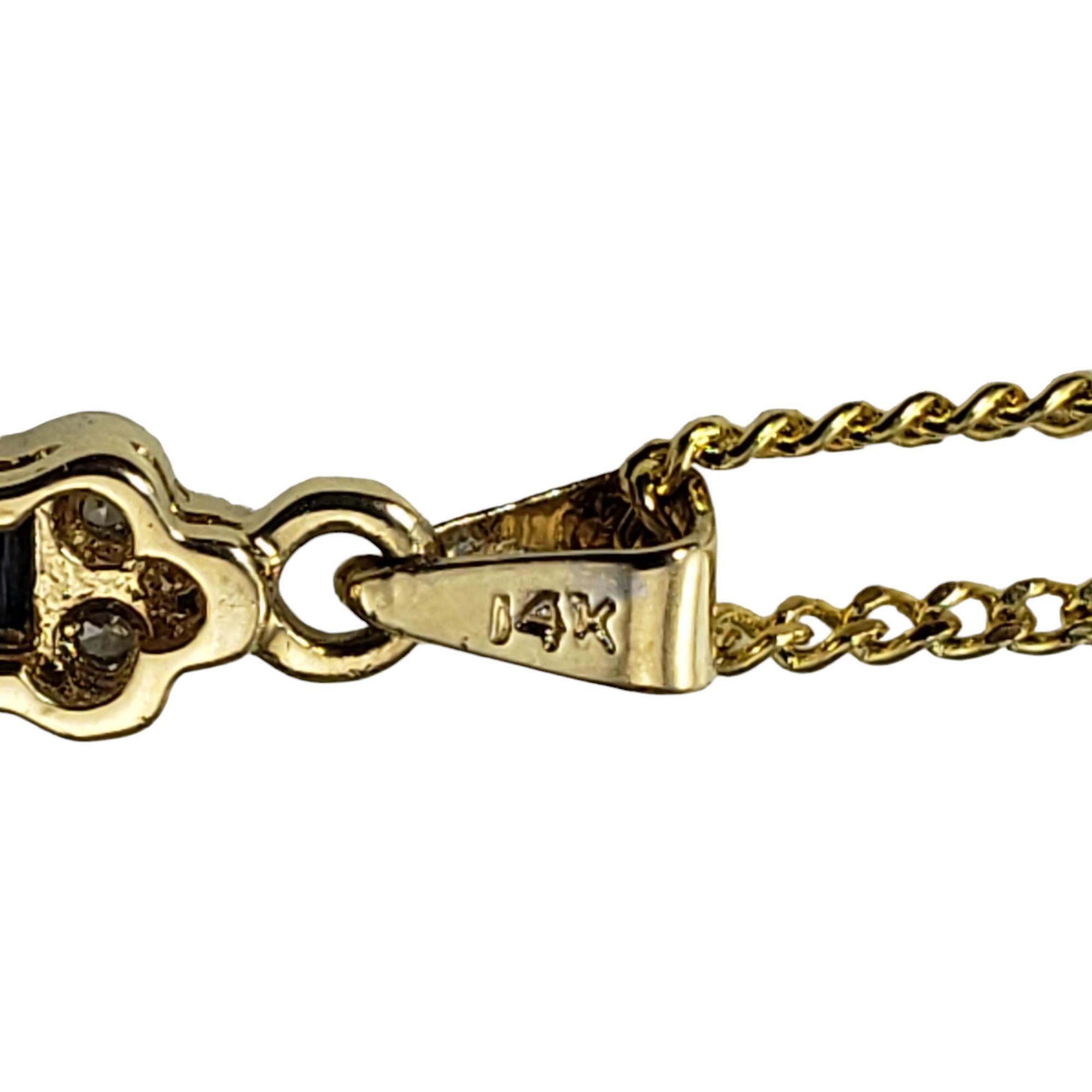 De las mujeres Collar Colgante Cruz Zafiro y Diamante Oro Amarillo 14 Kilates #18100