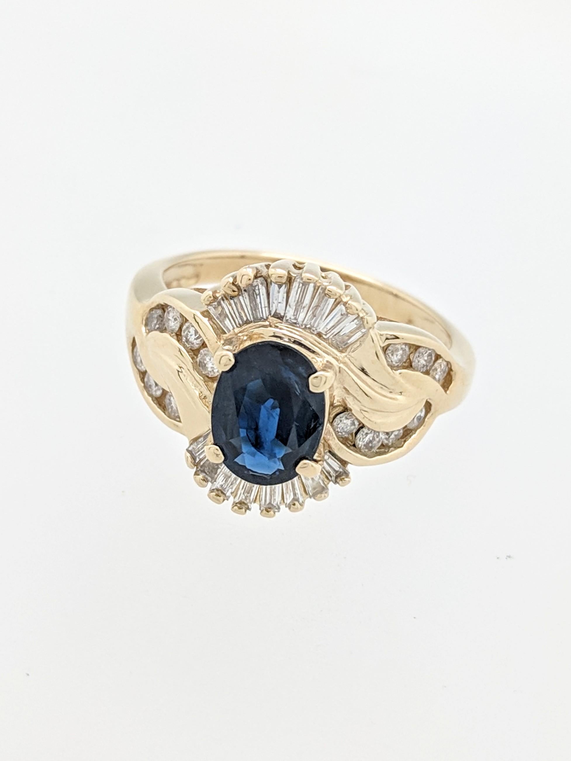14k Yellow Gold Sapphire & Diamond Estate Ring

You are viewing a beautiful sapphire and diamond ring. Any woman would love to add this piece to their collection!

This ring is crafted from 14k yellow gold and weighs 5.4 grams. It features