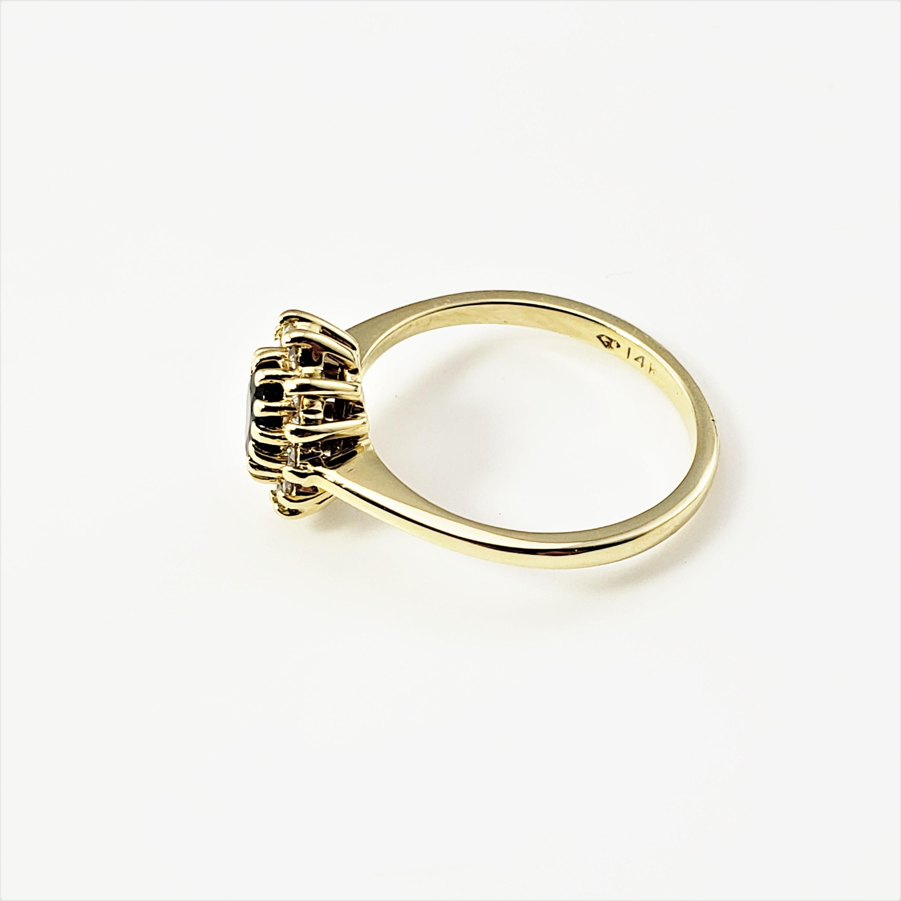 14 Karat Yellow Gold Natural Sapphire and Diamond Ring In Good Condition In Washington Depot, CT