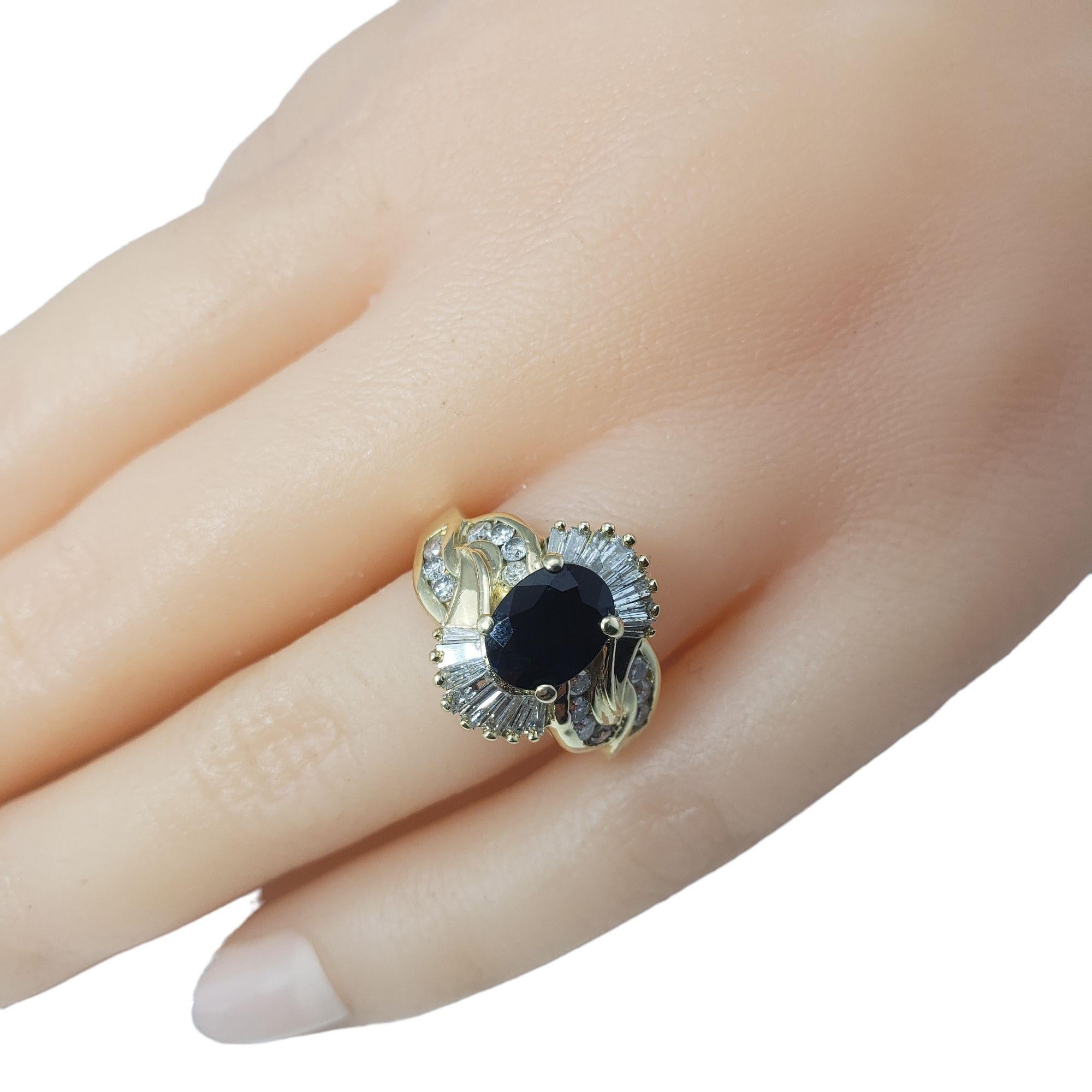 14 Karat Yellow Gold Sapphire and Diamond Ring 13110 For Sale 5