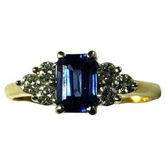 Vintage 14 Karat Yellow Gold Sapphire and Diamond Ring Size 6 #14412