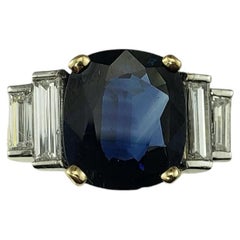 14 Karat Yellow Gold Sapphire and Diamond Ring Size 8  #19736