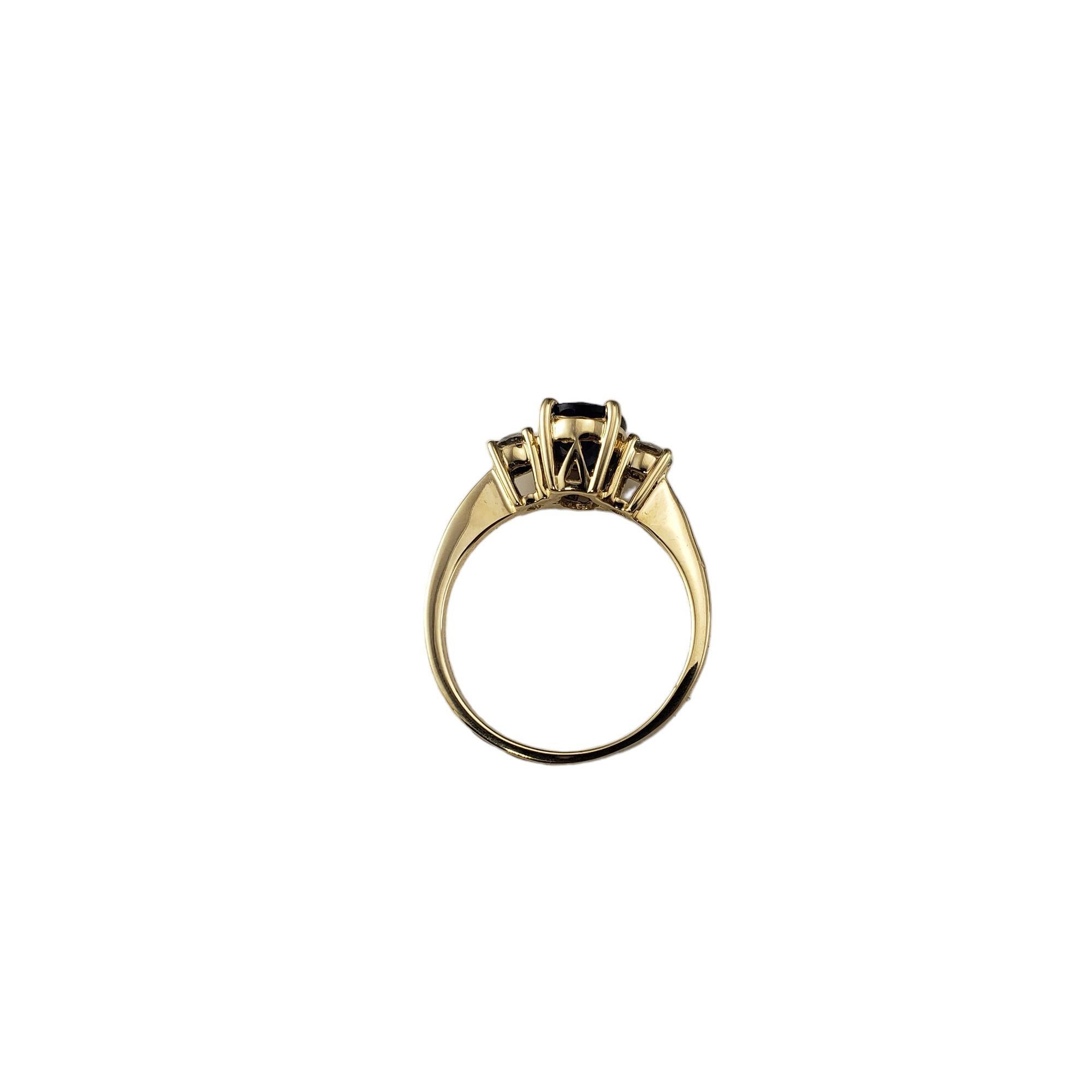 14 Karat Yellow Gold Sapphire and Diamond Ring Size 9.5  #17920 In Good Condition For Sale In Washington Depot, CT