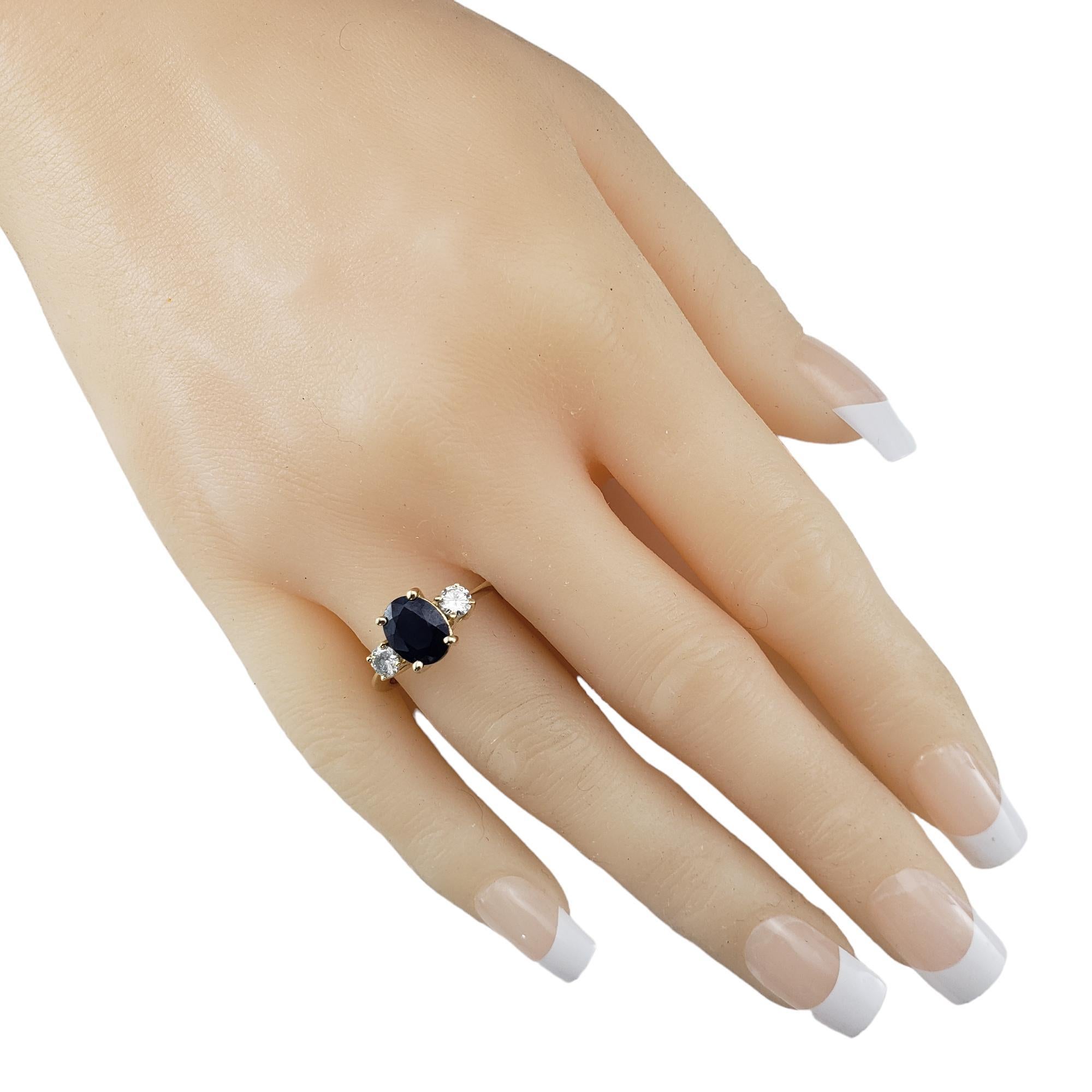 14 Karat Yellow Gold Sapphire and Diamond Ring Size 9.5  #17920 For Sale 1