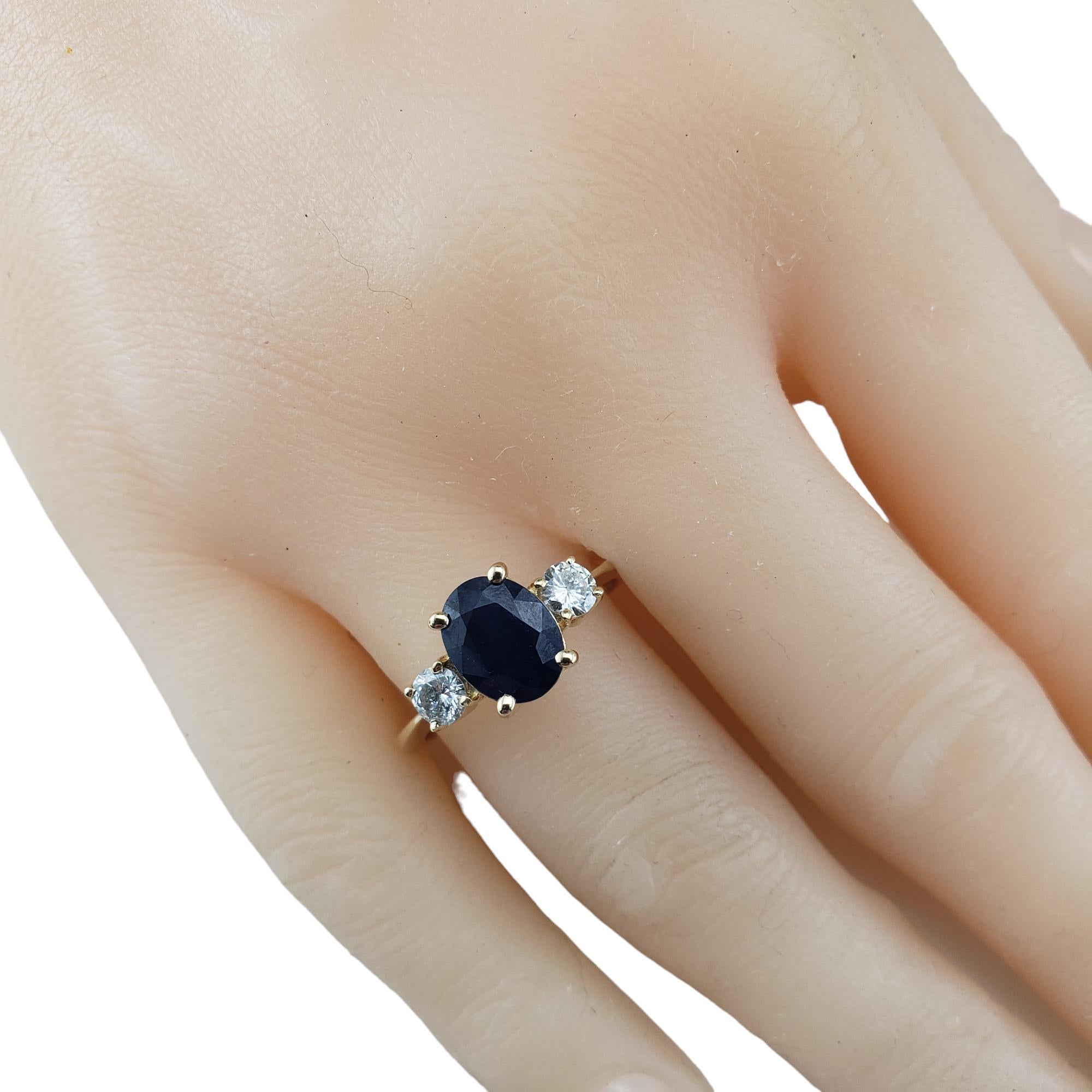 14 Karat Yellow Gold Sapphire and Diamond Ring Size 9.5  #17920 For Sale 2