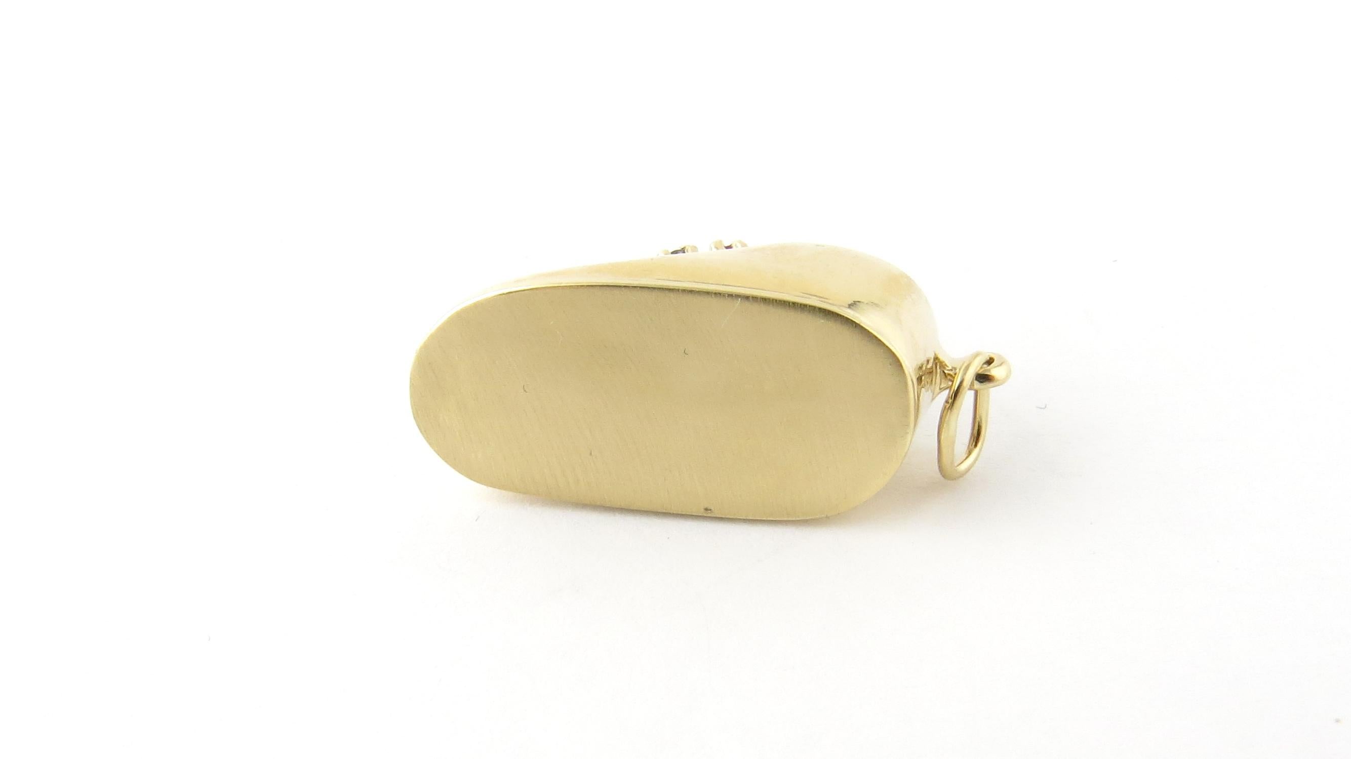 Women's 14 Karat Yellow Gold Sapphire and Ruby Baby Shoe Charm