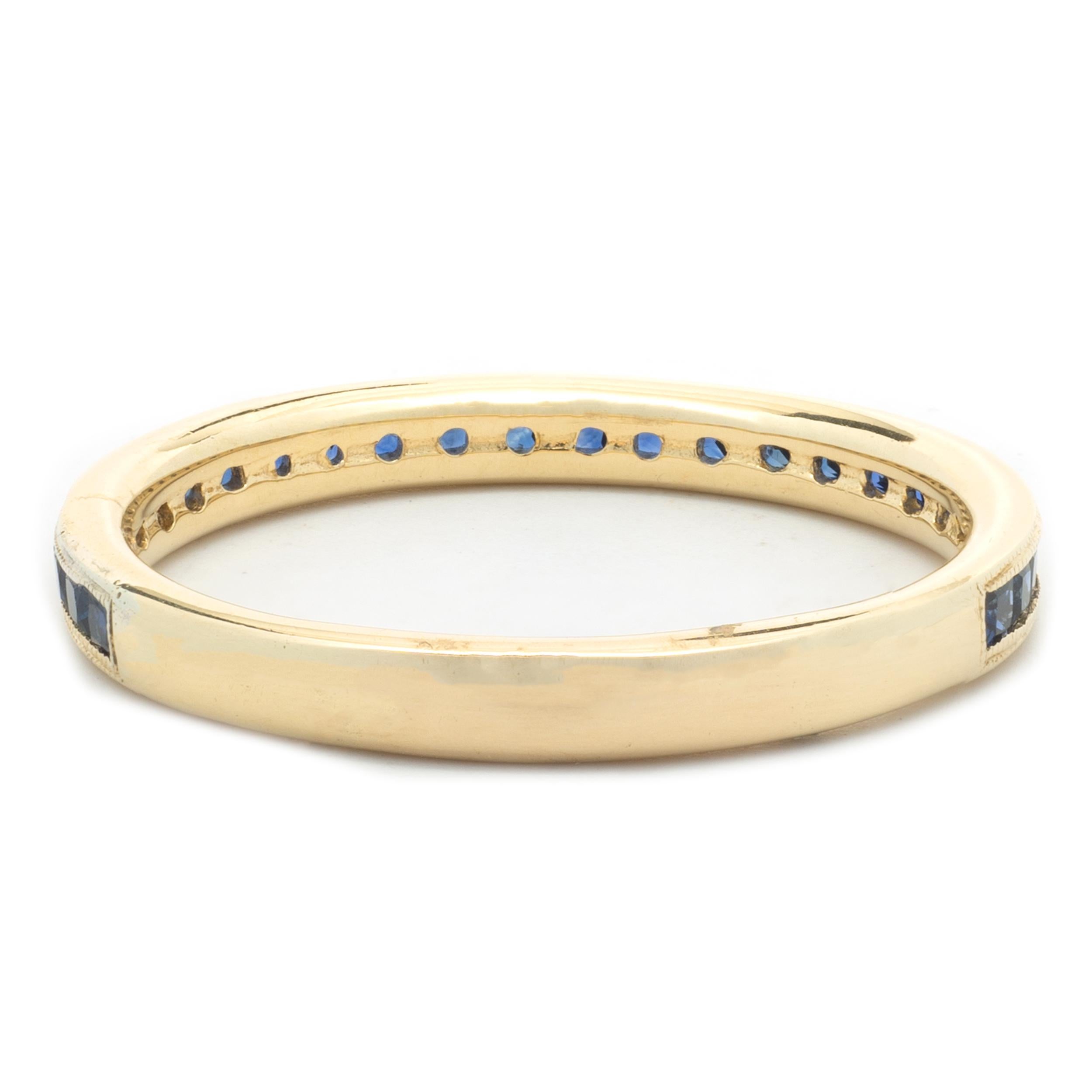 14 Karat Yellow Gold Sapphire Band In Excellent Condition In Scottsdale, AZ