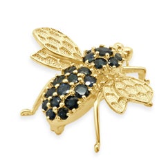 14 Karat Yellow Gold Sapphire Bee Pin