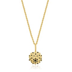 Collana con fiori di zaffiro e diamante in oro giallo 14 carati