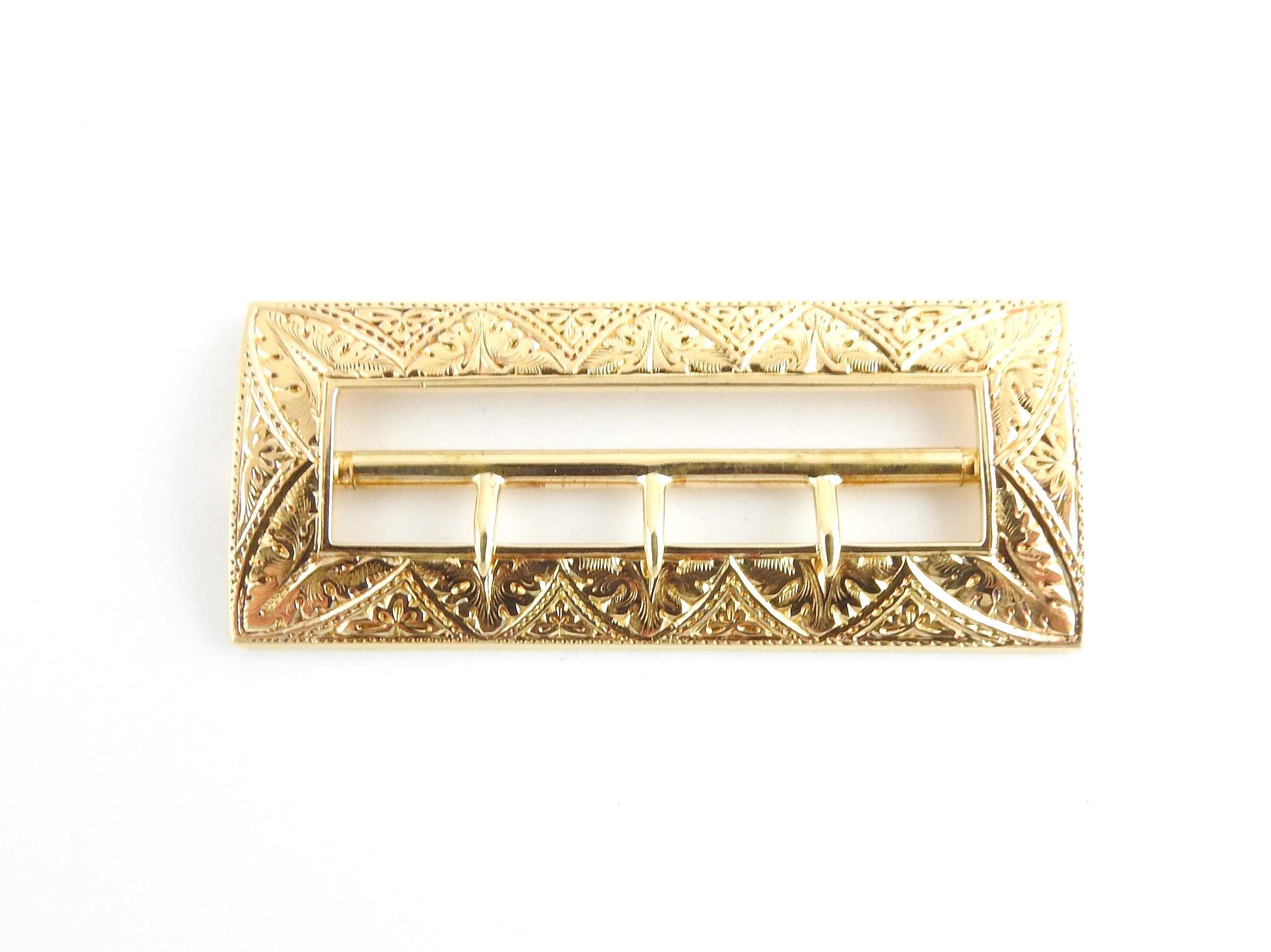 Vintage 14 Karat Yellow Gold Sash/Belt Buckle

This stunning 14K yellow gold buckle will add a touch of elegance to any ensemble!

Monogram reads 
